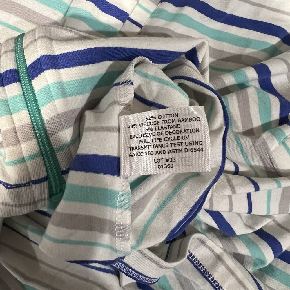 COOLIBAR Cabana Hightide Swim Coverup Small UPF 50+ Full Zip Jacket Stripes - Picture 7 of 12
